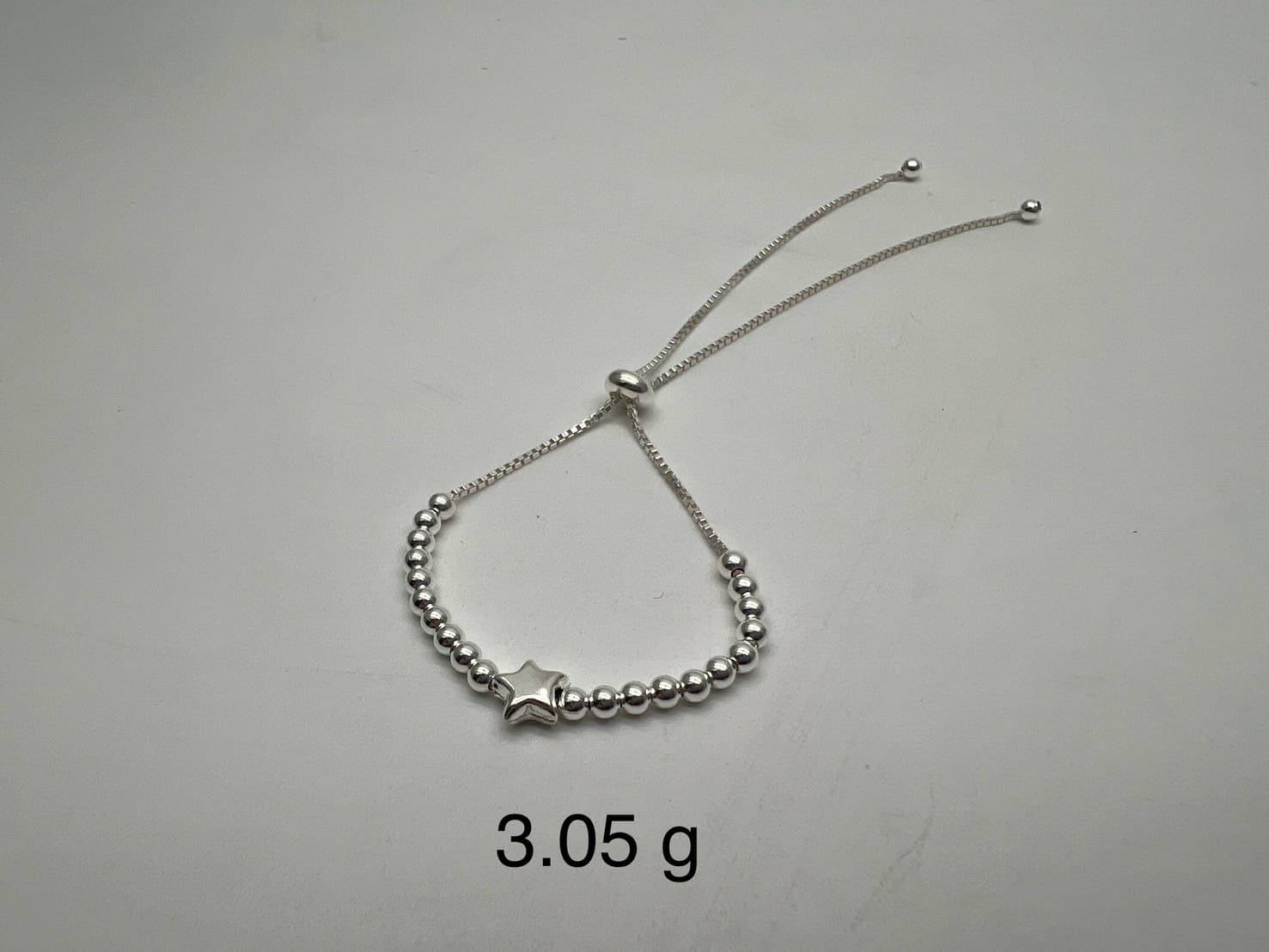 สร้อยข้อมือเงินแท้ปรับระดับดาวลูกปัด