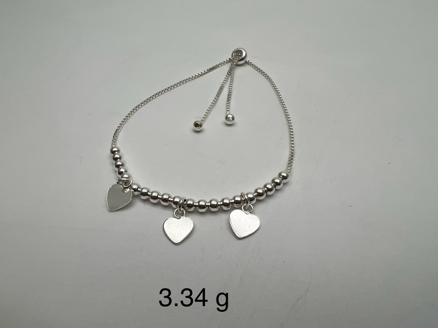 สร้อยข้อมือเงินแท้ปรับระดับหัวใจ 3 ชิ้น